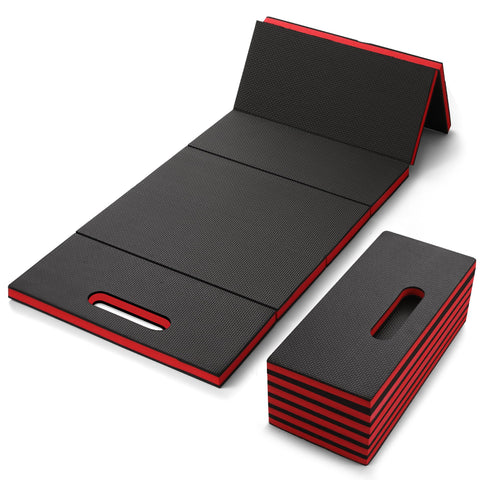 Sevenjungle foldable EVA utility mat with handle in red, ideal for quick garage tasks.