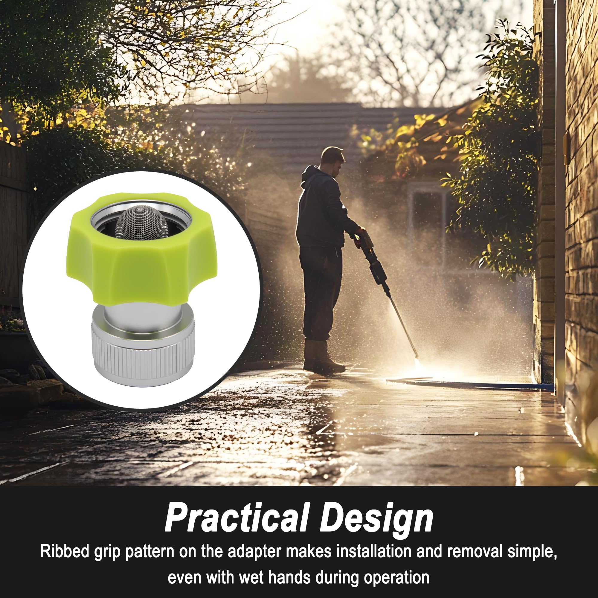 Sevensool SPX-AGHA adaptor ribbed grip aids handling with wet hands