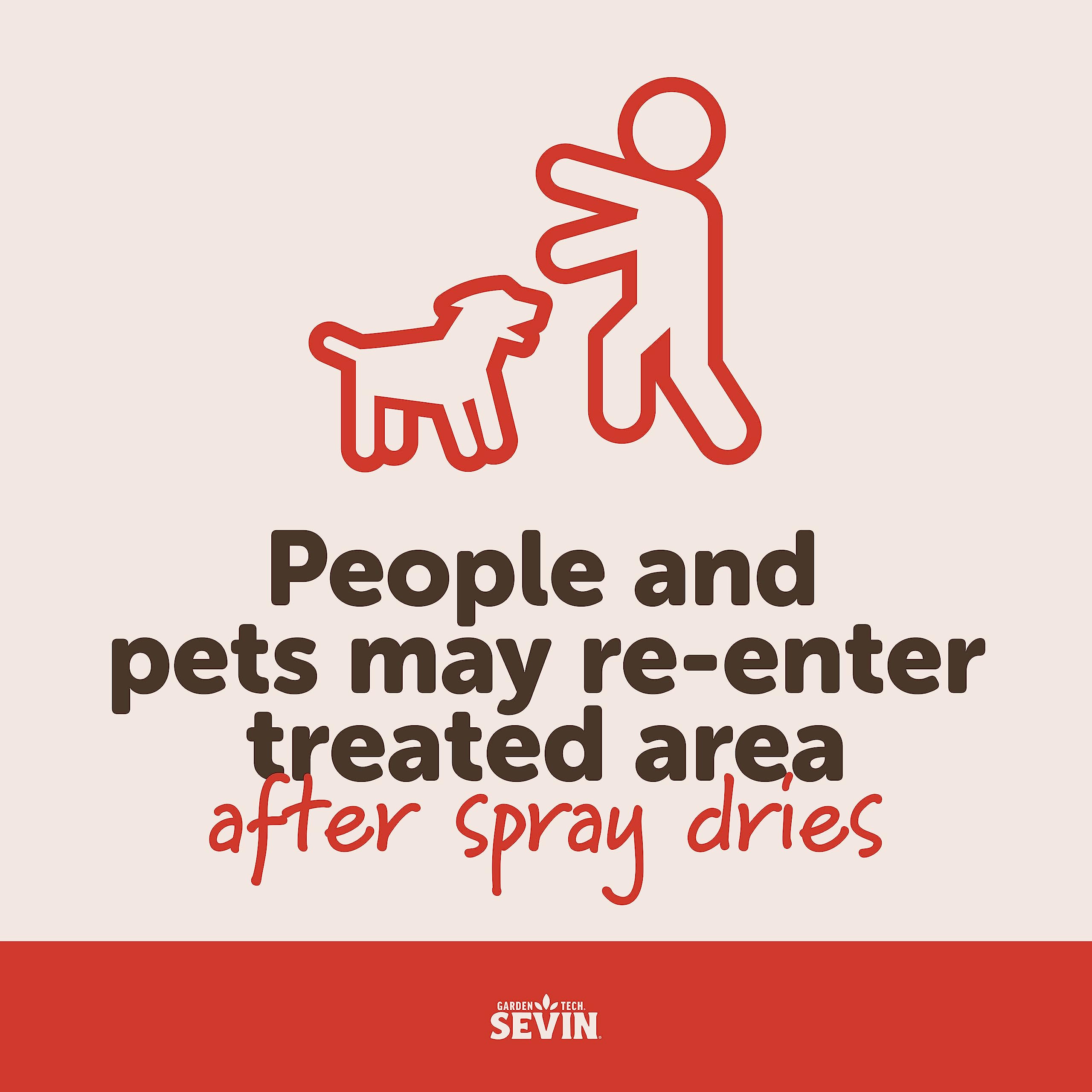 Sevin Concentrate safe around people and pets once the spray dries