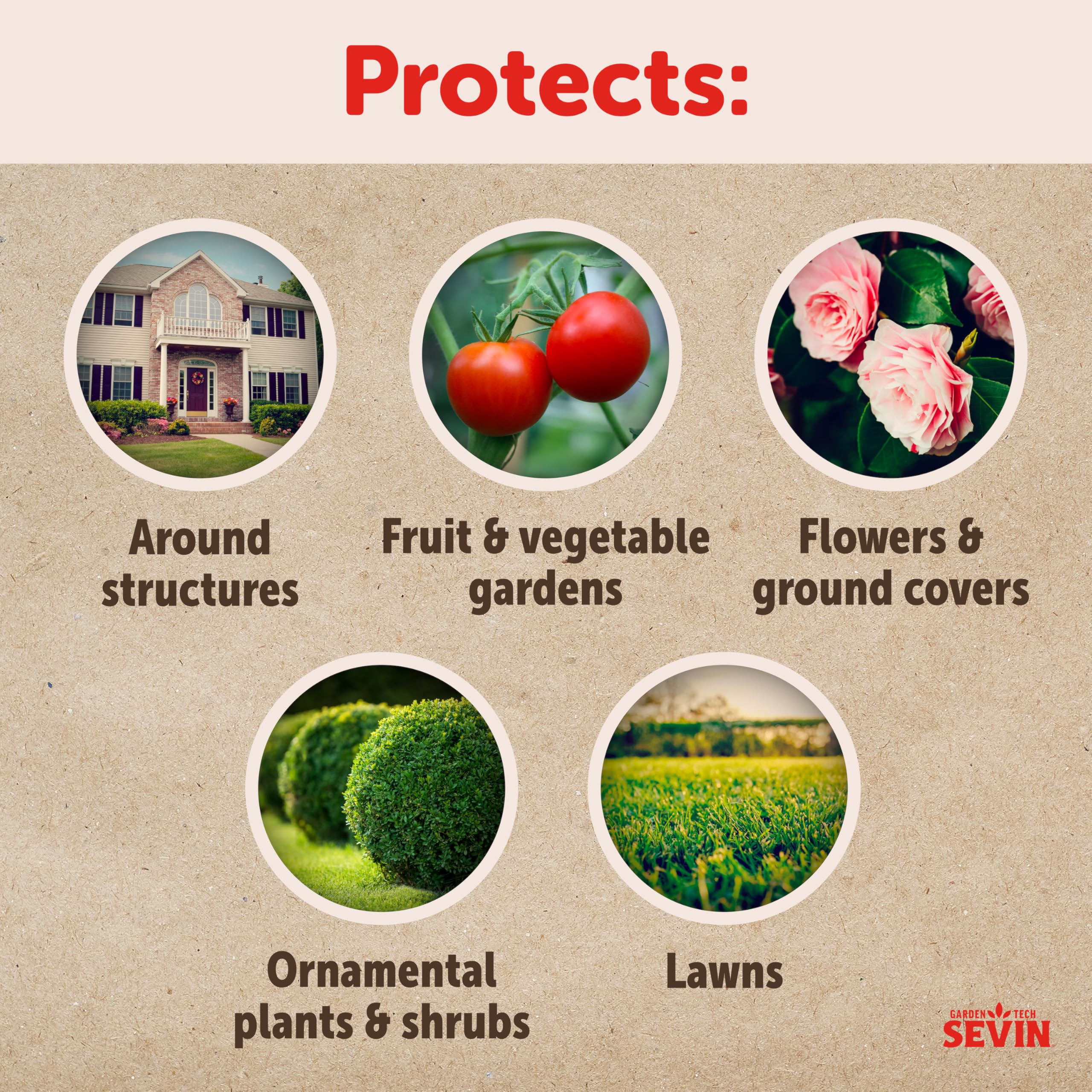 Sevin Concentrate spray nozzle action illustrates even coverage on plants