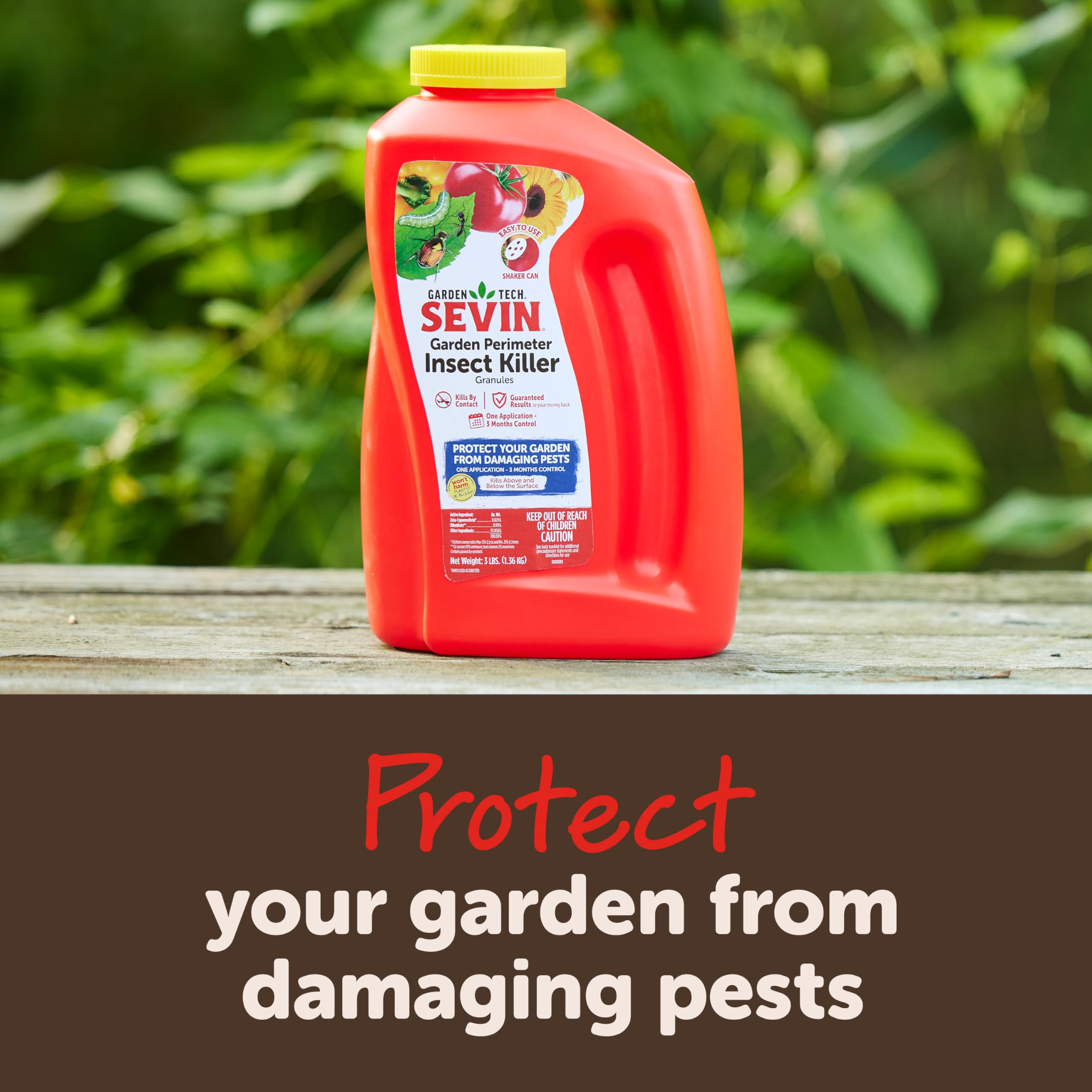 Sevin Garden Perimeter Insect Granules 3lb packaging shown for easy home pest control.