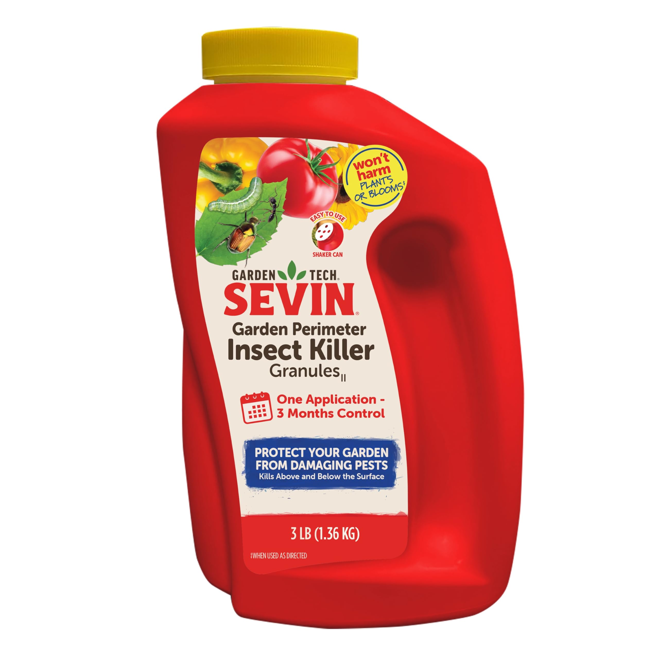 Sevin Garden Perimeter Insect Granules 3lb granules spread on lawn for targeted pest control.