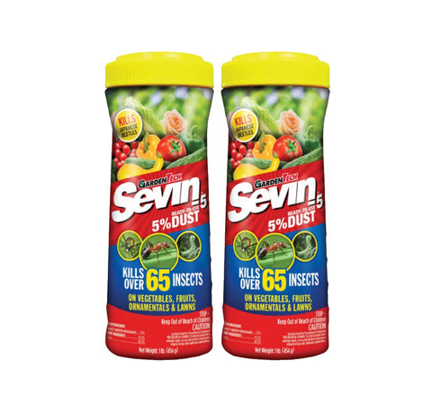 Sevin Garden Tech Dust Bug Killer shaker bottle ready for quick insect control