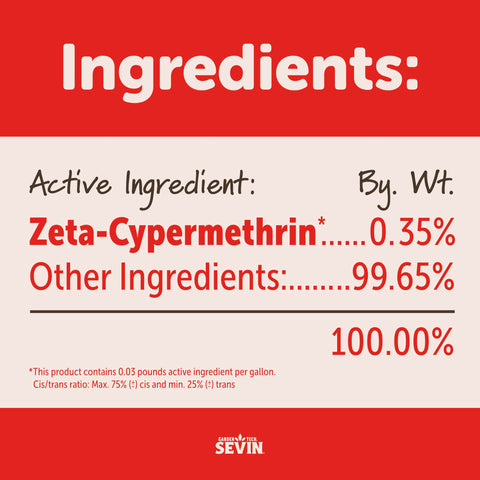 Sevin spray mist on plant leaves during application