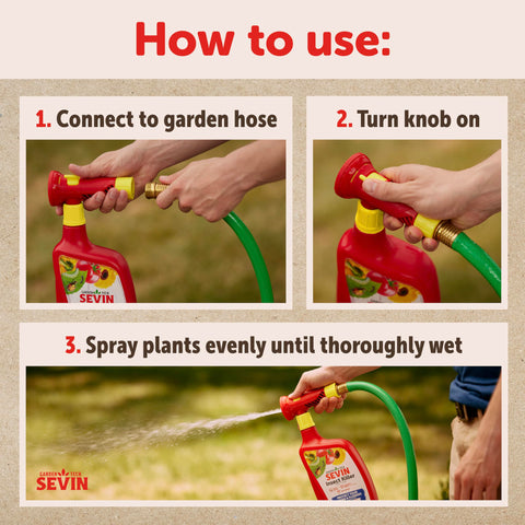 Close-up pump action on Sevin Ready To Spray