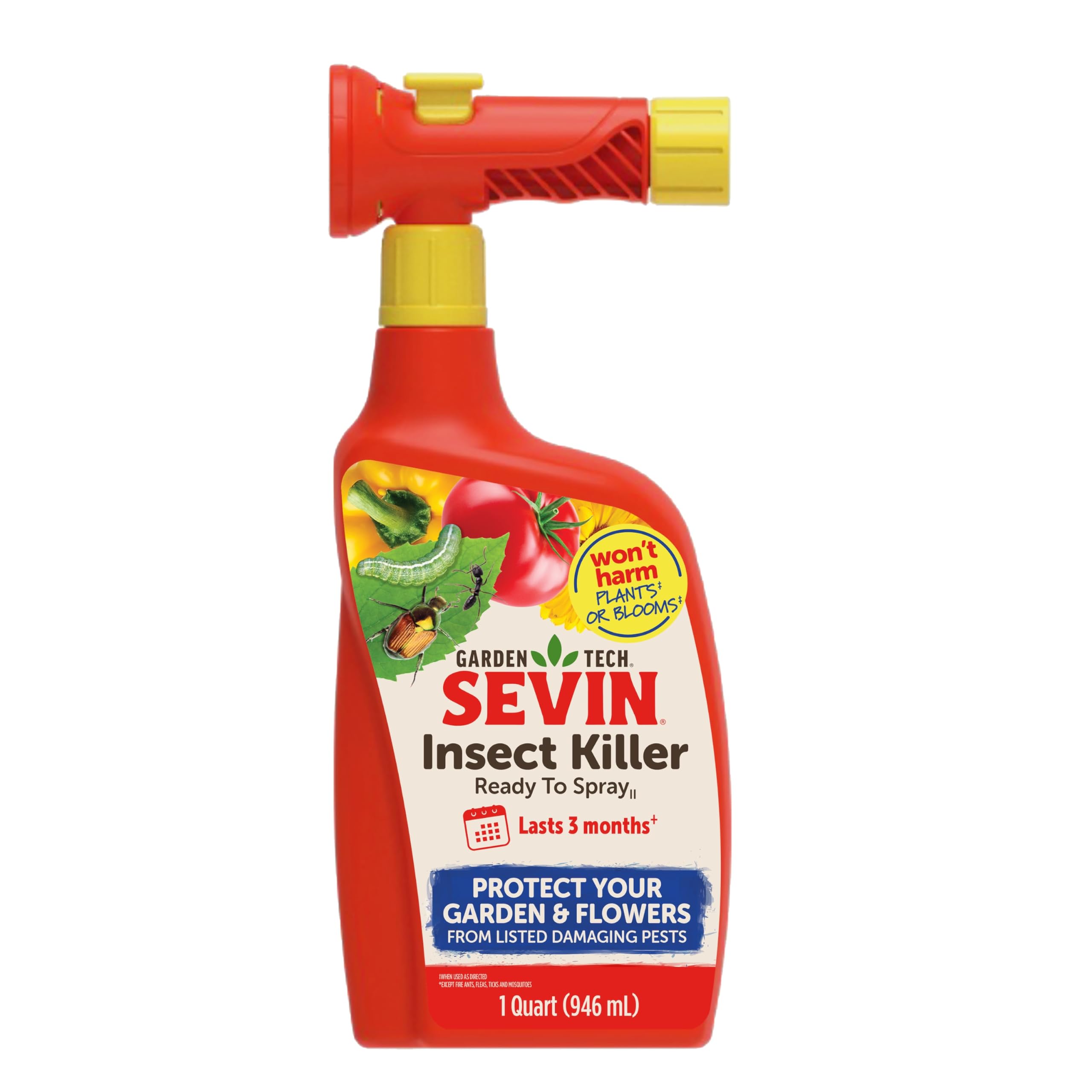 Sevin Ready To Spray white bottle front for outdoor garden pest control