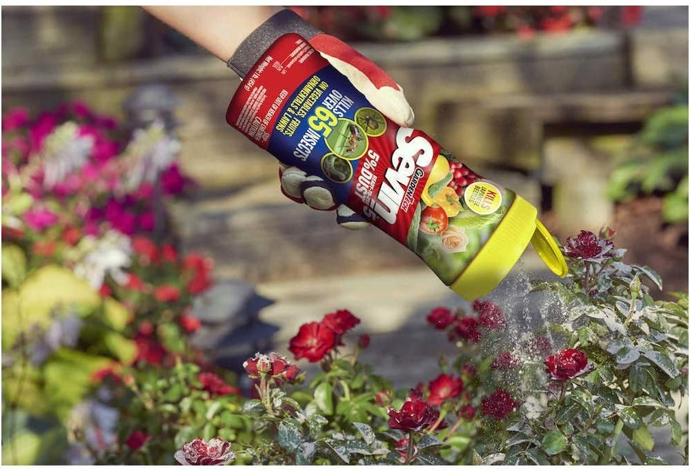 Sevin ready-to-use dust close-up showing easy pest control