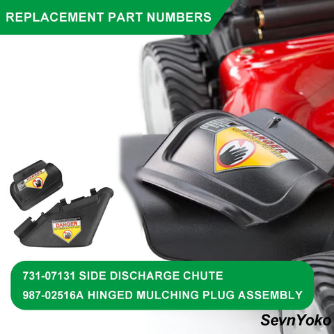 SevnYoko hinged mulch plug 987-02516A returns fine mulch to soil.