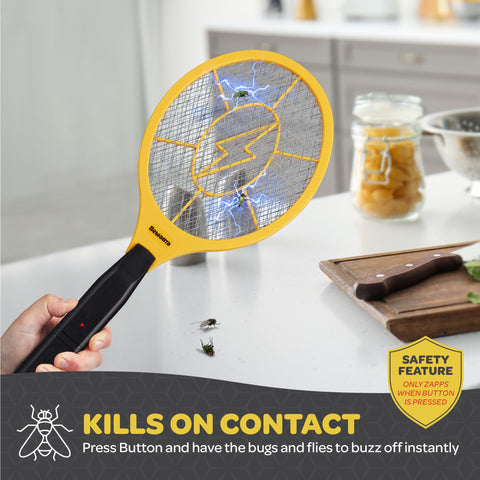 SEWANTA Electric Fly Swatter mesh safety guard around kids.