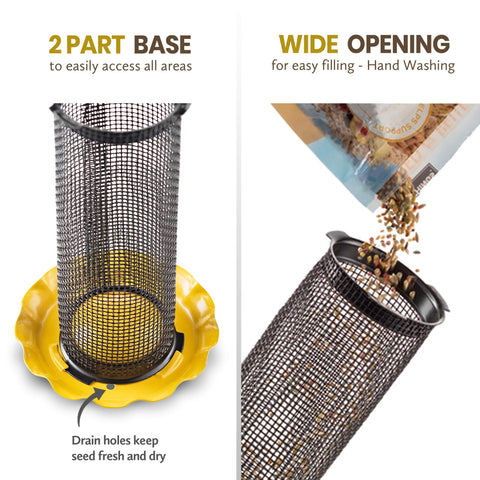 SEWANTA Bird Feeder perches and mesh support feeding for various species
