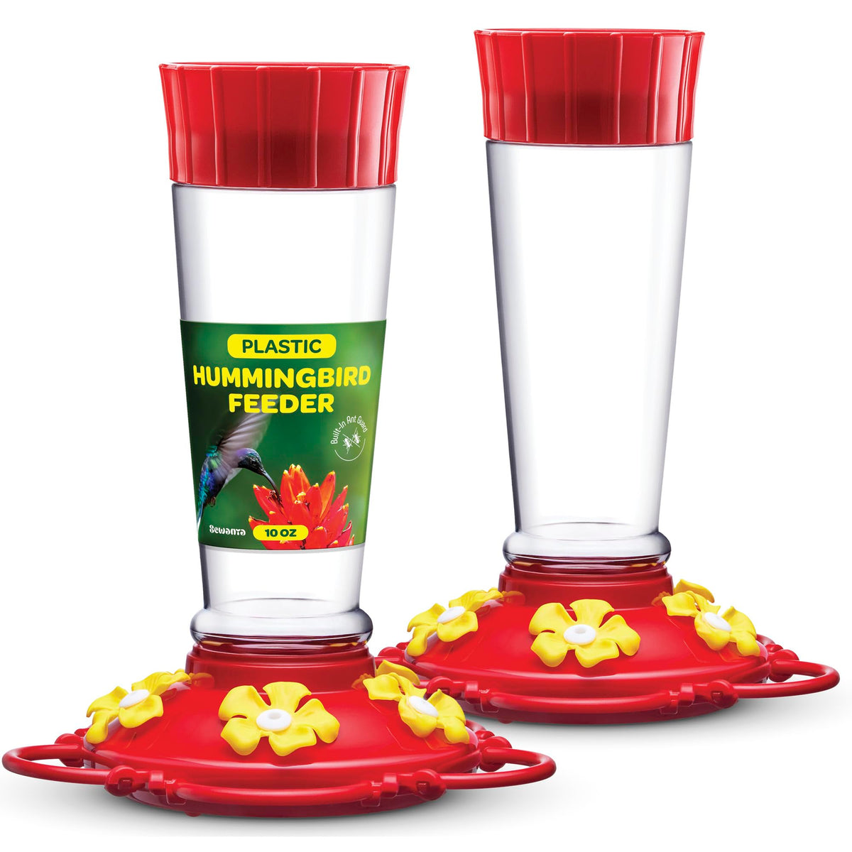 SEWANTA hummingbird feeder 10oz set 2 with compact nectar capacity for backyard birds
