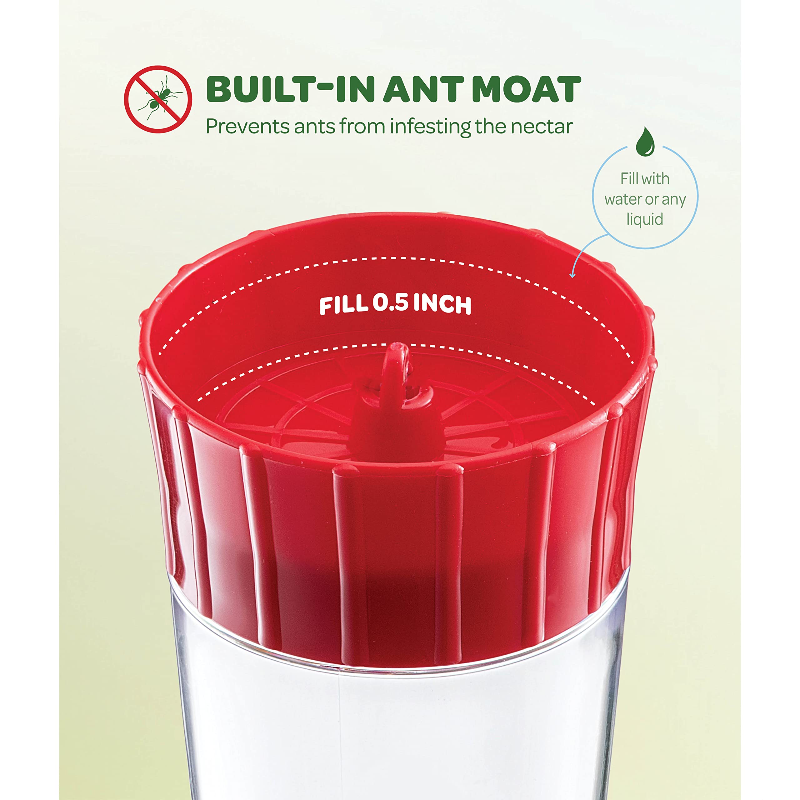 SEWANTA wide-mouth hummingbird feeder for easy filling and cleaning.