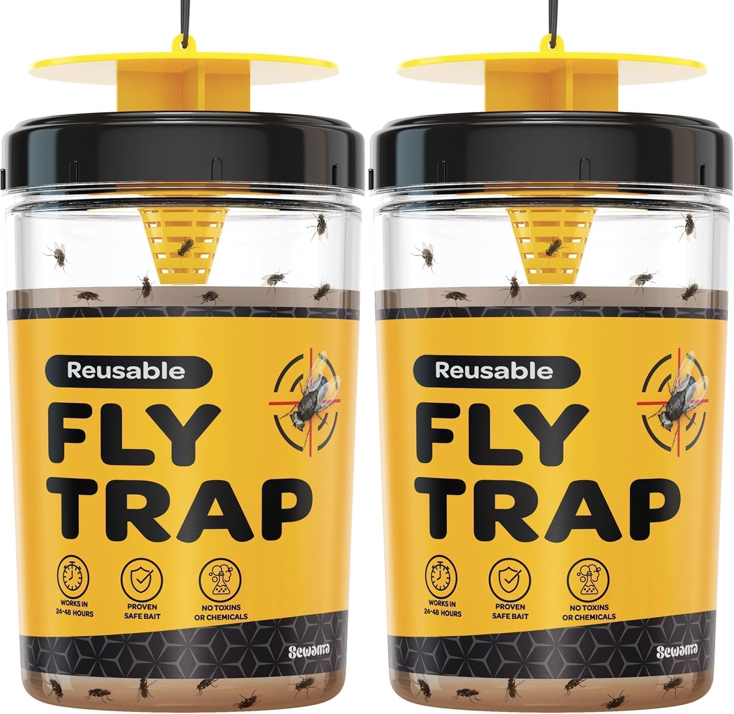 SEWANTA outdoor fly trap set 2 hanging helps keep patios fly-free.