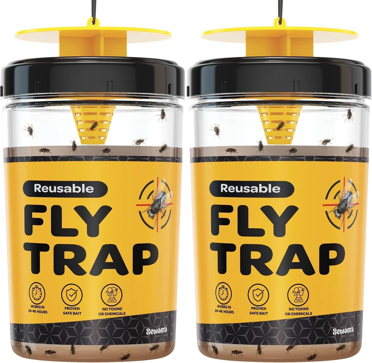 SEWANTA outdoor fly trap set 2 hanging helps keep patios fly-free.
