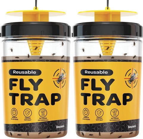 SEWANTA outdoor fly trap set 2 hanging helps keep patios fly-free.