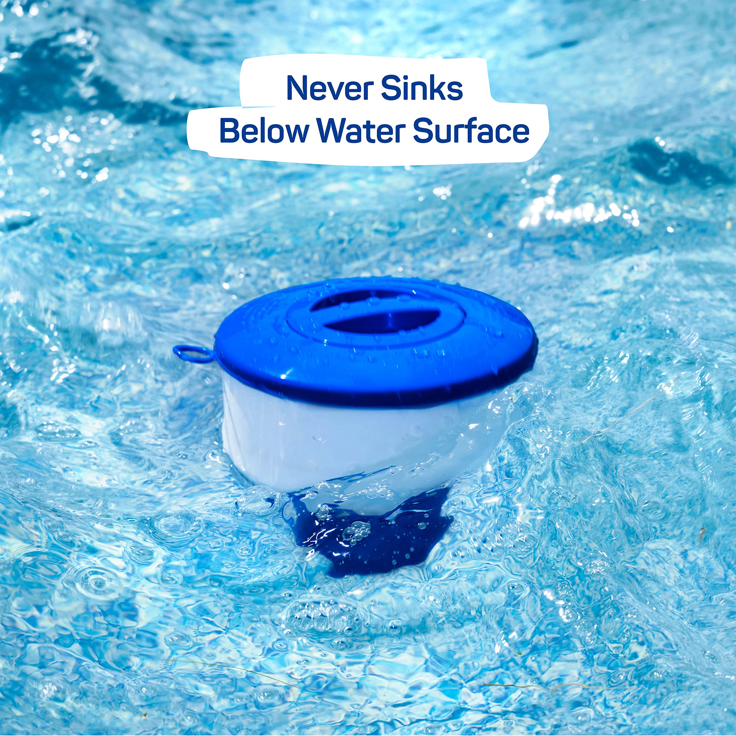 SEWANTA seven-inch diameter floater keeps chemistry balanced during swims.