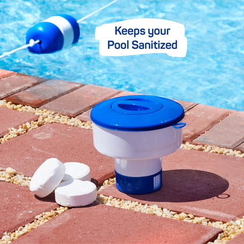SEWANTA 3-tablet capacity dispenser supports steady pool dosing.