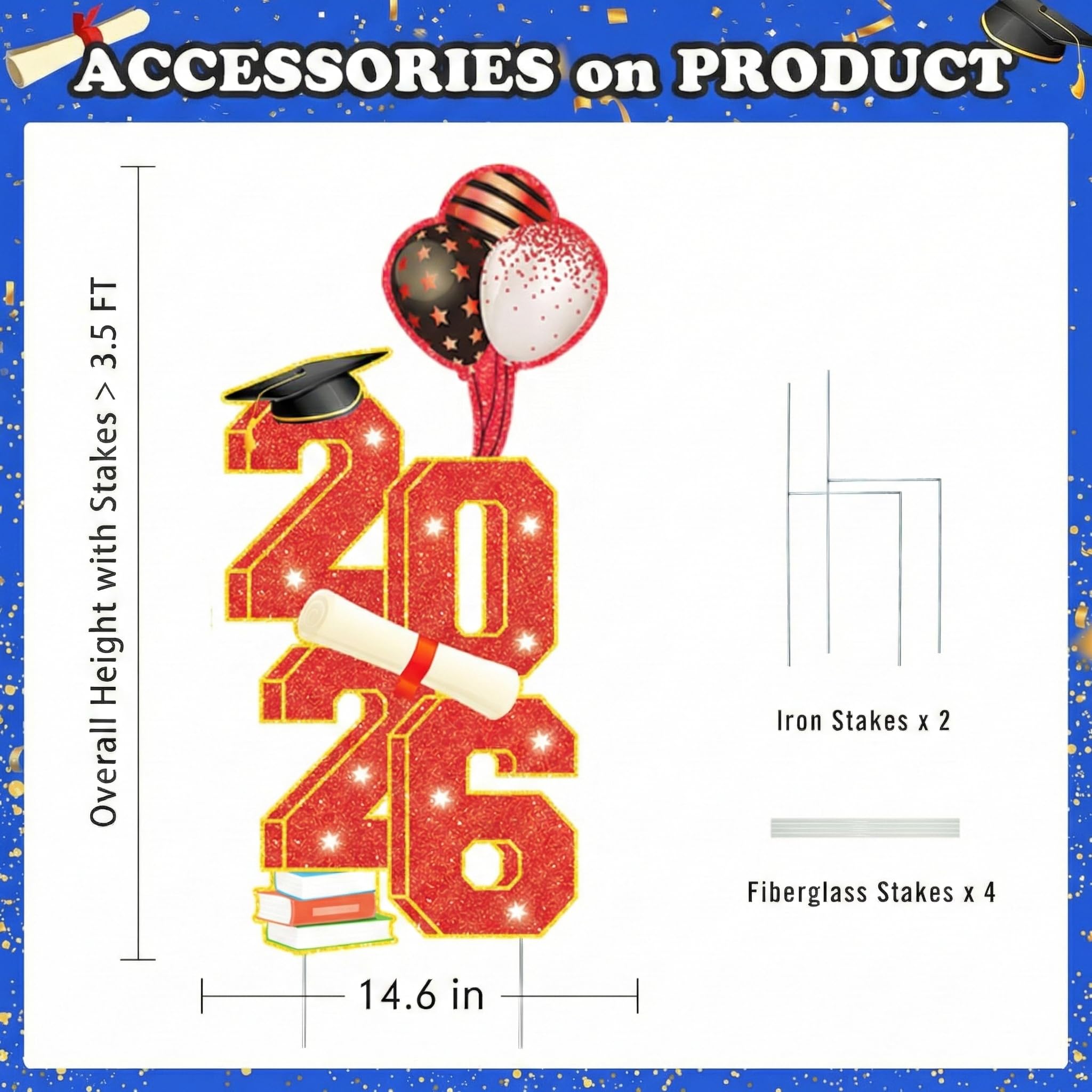 sewrung 2026 front view sign emphasizes the year and serves as a focal point for lawn decor.