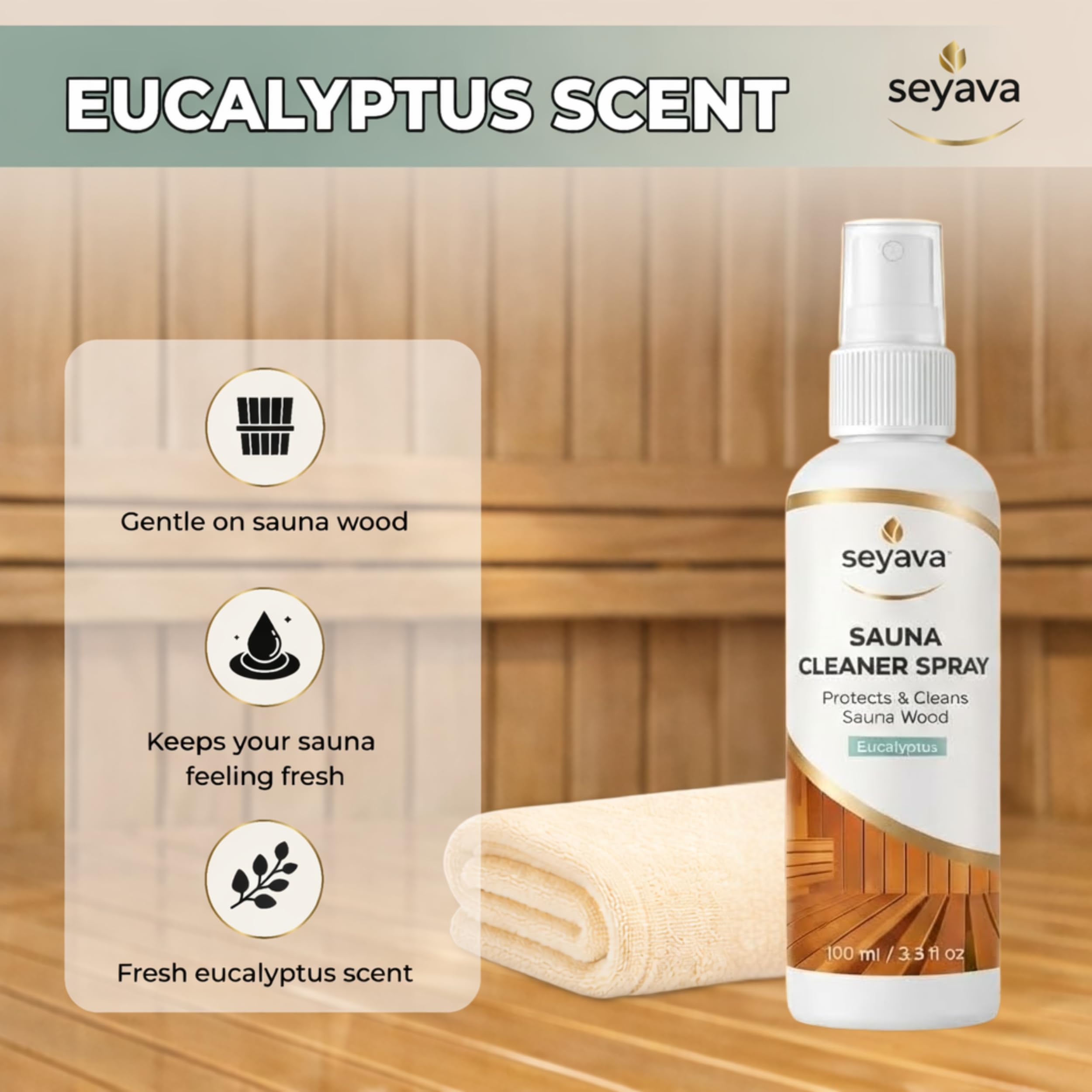 Seyava sauna cleaner kit microfiber cloth for reusable cleaning