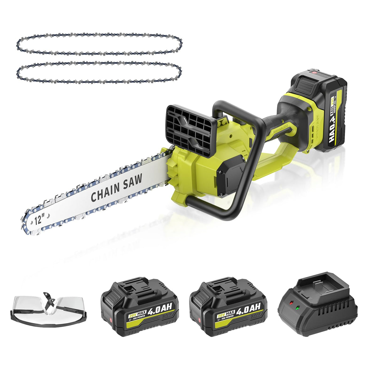 SEYVUM 12in electric chainsaw blade cutting with precision for fast trimming