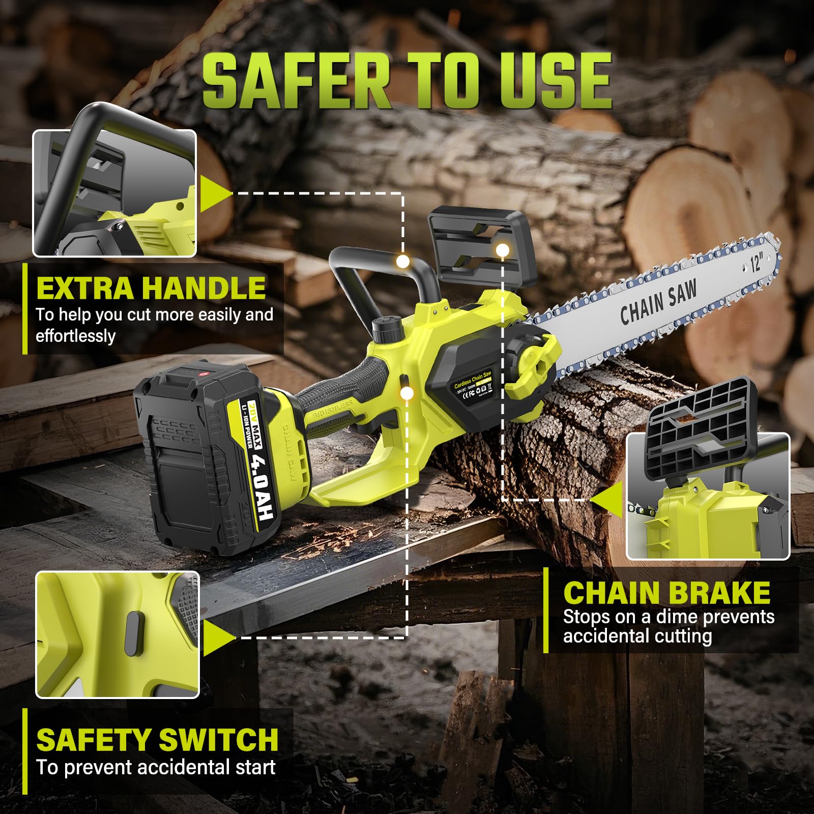 SEYVUM contents show two chains and twin batteries for versatility