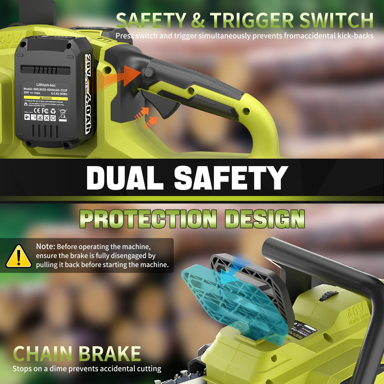 Protective blade cover included for safe transport and storage.
