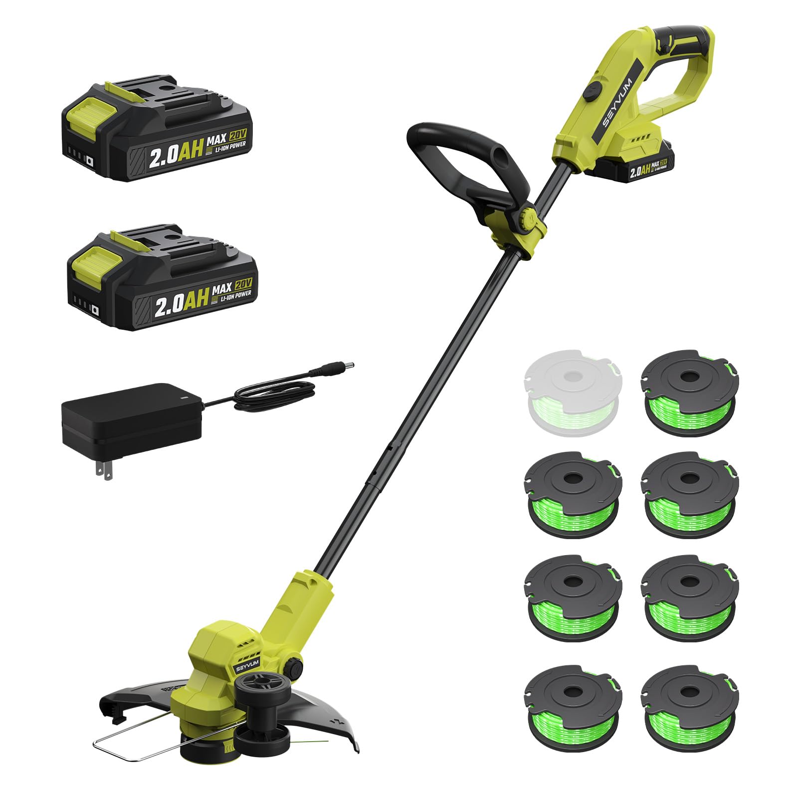 SEYVUM string trimmer 20V with automatic line feed for easy edging and consistency.