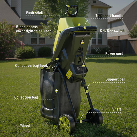 SEYVUM in action mulching branches and leaves efficiently