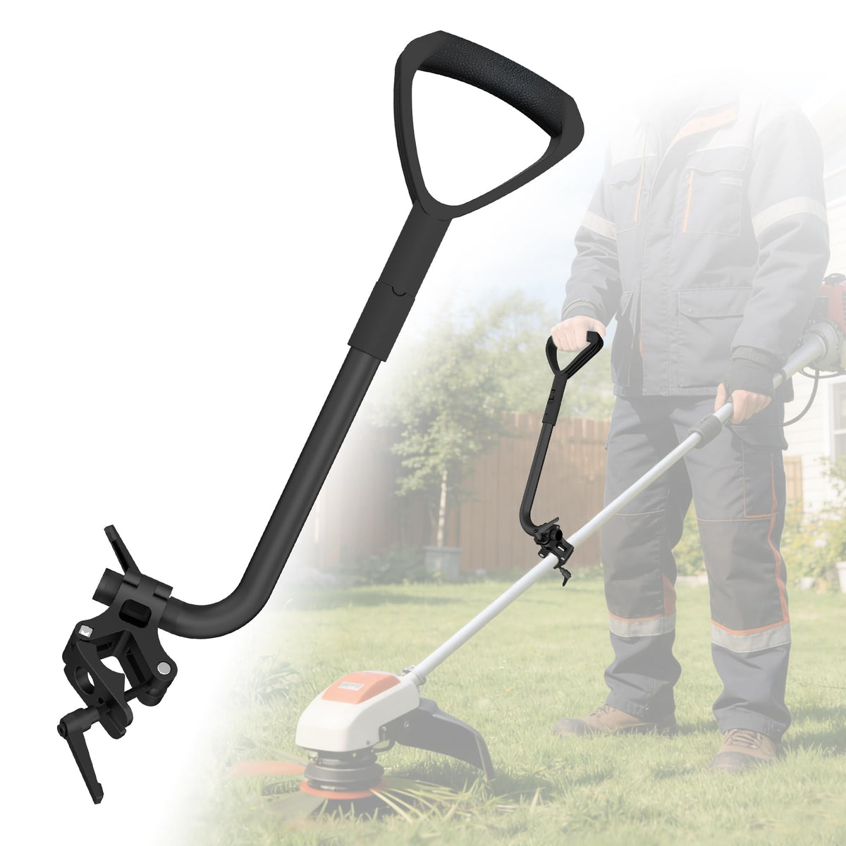 SFAED universal extension shovel handle on tools, enhancing reach and versatility