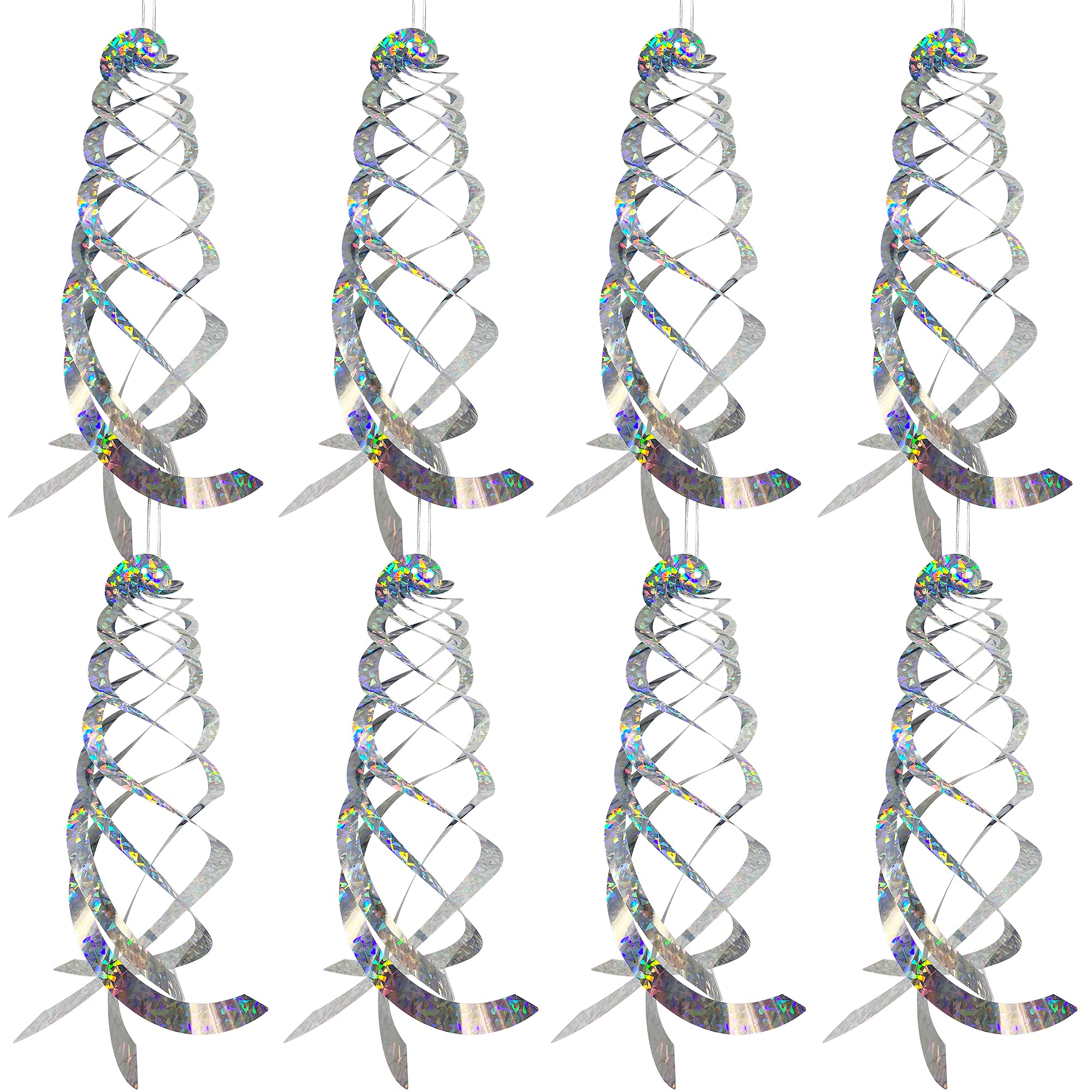 Sfcddtlg bird spiral hanging reflector deters birds near windows with wind motion.