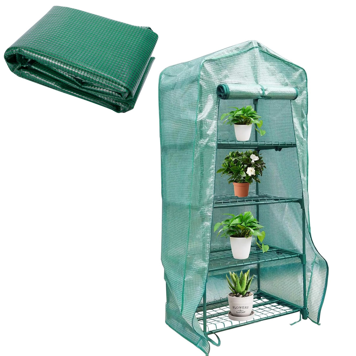 Sfcddtlg greenhouse cover with roll-up door for easy access and ventilation