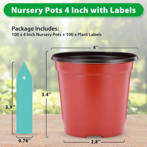 Sfee 4-inch pot made of durable PP material for repeated use.
