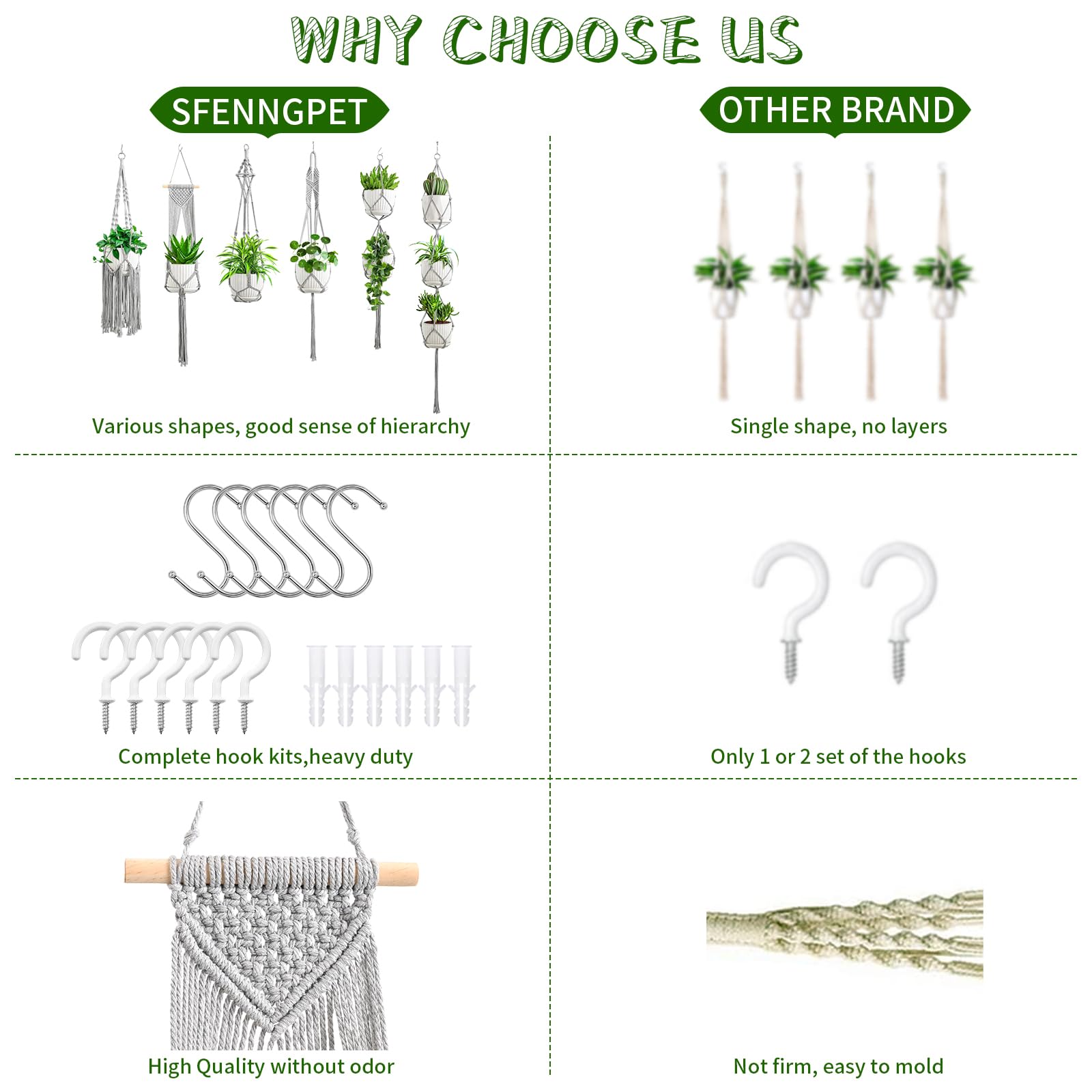 SFENNGPET six-part kit including hooks and expansion tubes for complete setup