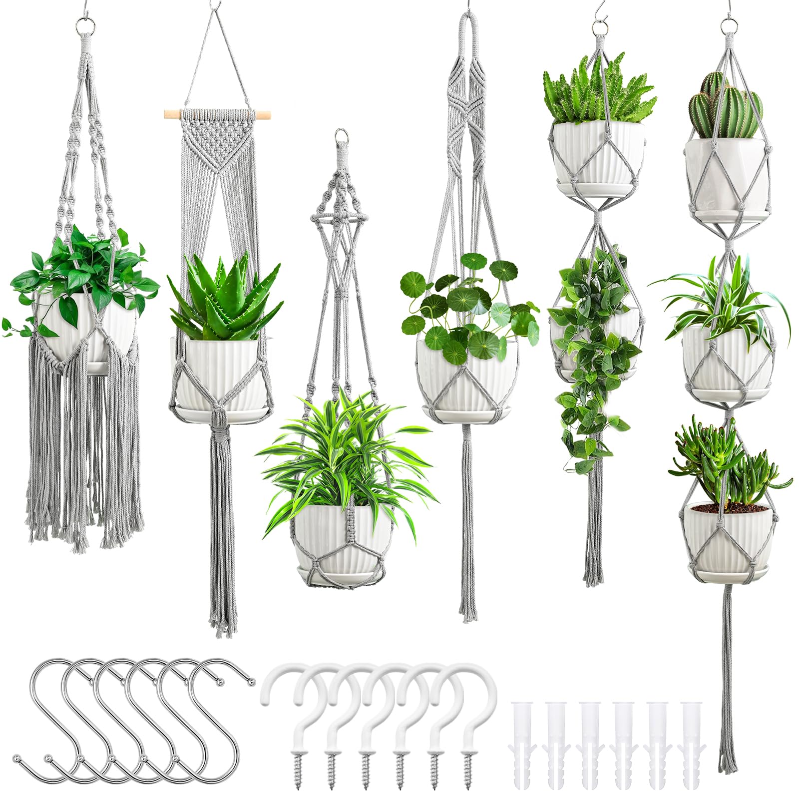 SFENNGPET macrame hanger pack with six crochet styles for versatile indoor displays