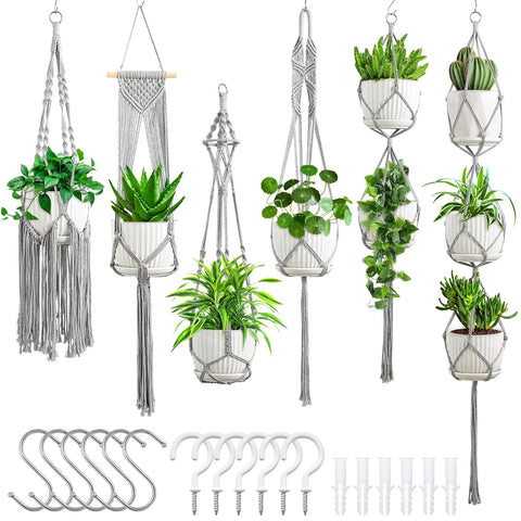 SFENNGPET macrame hanger pack with six crochet styles for versatile indoor displays
