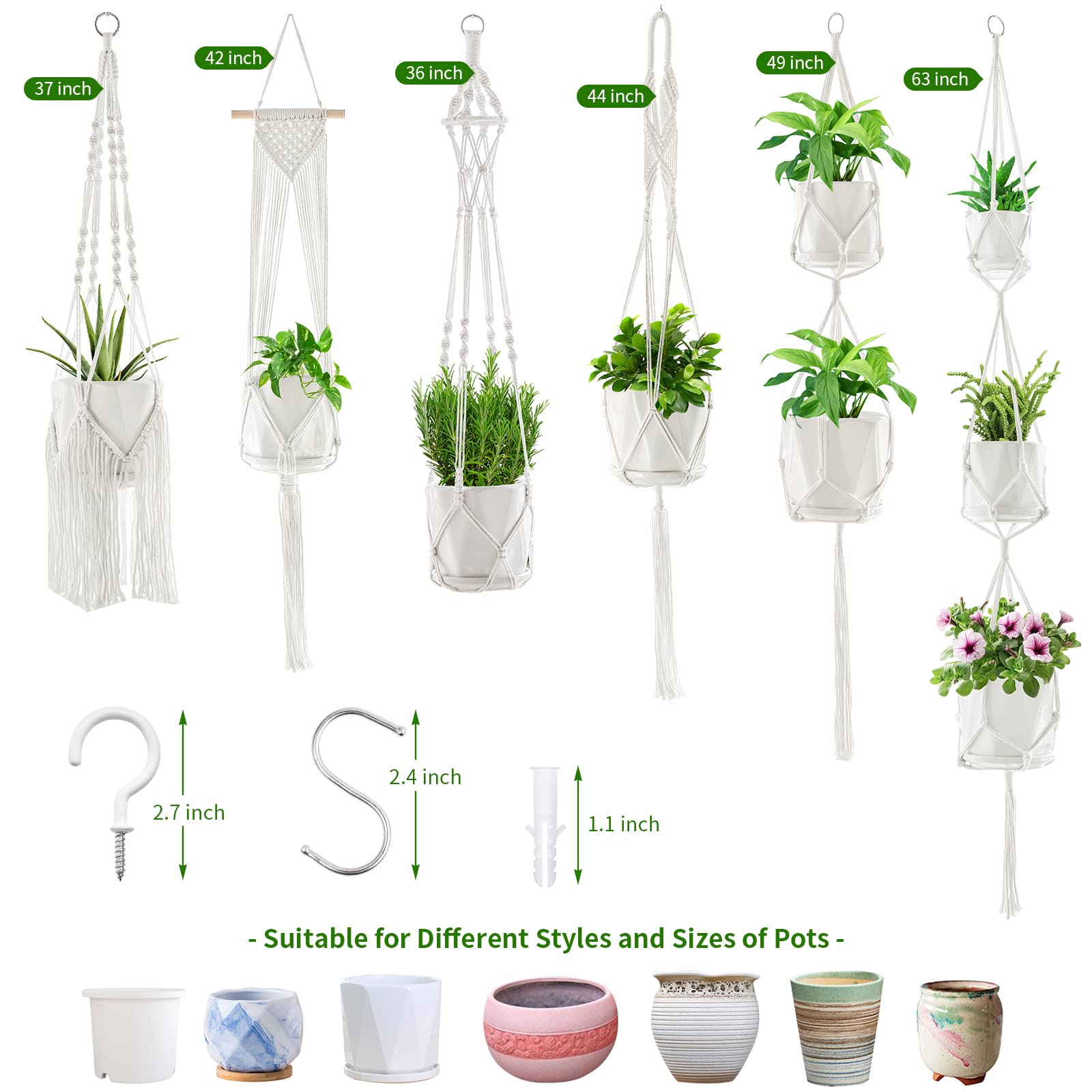 SFENNGPET pot size 6 to 10 inches fit shown on hanger