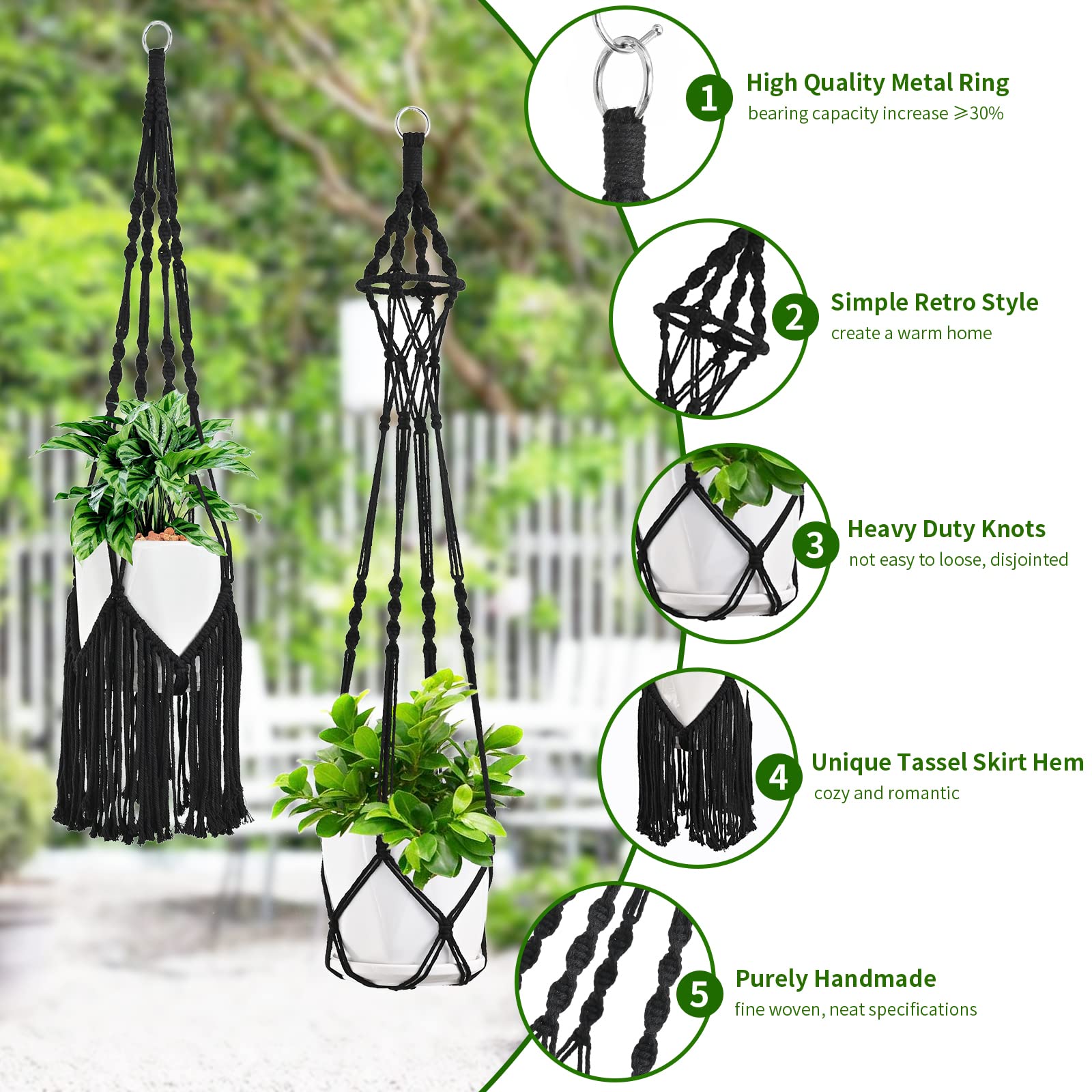 SFENNGPET macrame hanger assembly closeup highlighting durable knots
