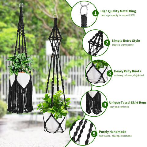 SFENNGPET macrame hanger assembly closeup highlighting durable knots