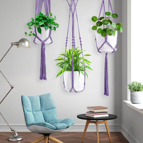SFENNGPET macrame plant hanger made from cotton rope supports various pots securely.