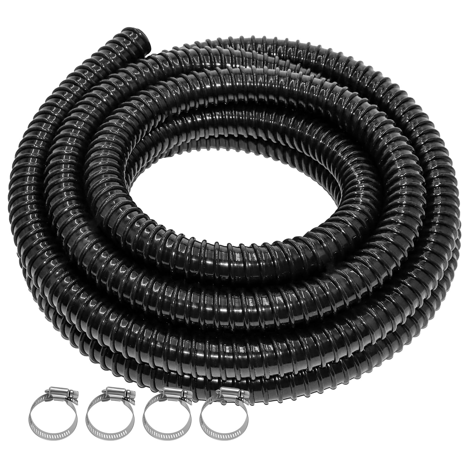 SFHXL pond tubing, 1in by 20ft, black corrugated for flexible pond routing