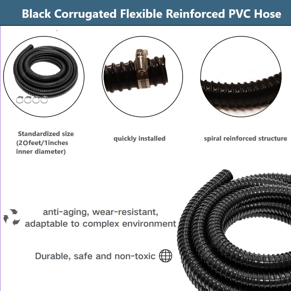 Stainless steel clamps securing SFHXL pond tubing for secure setup