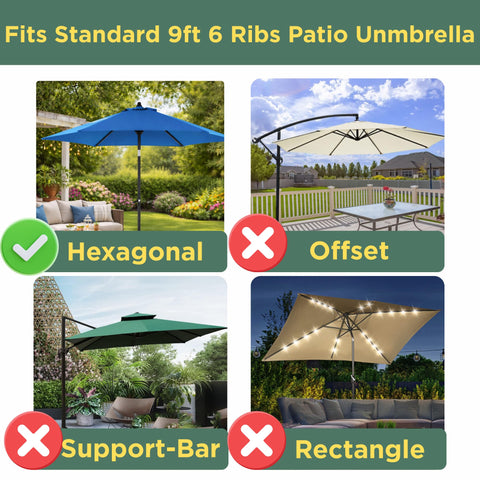 Sfmora replacement canopy installed on a patio umbrella frame.