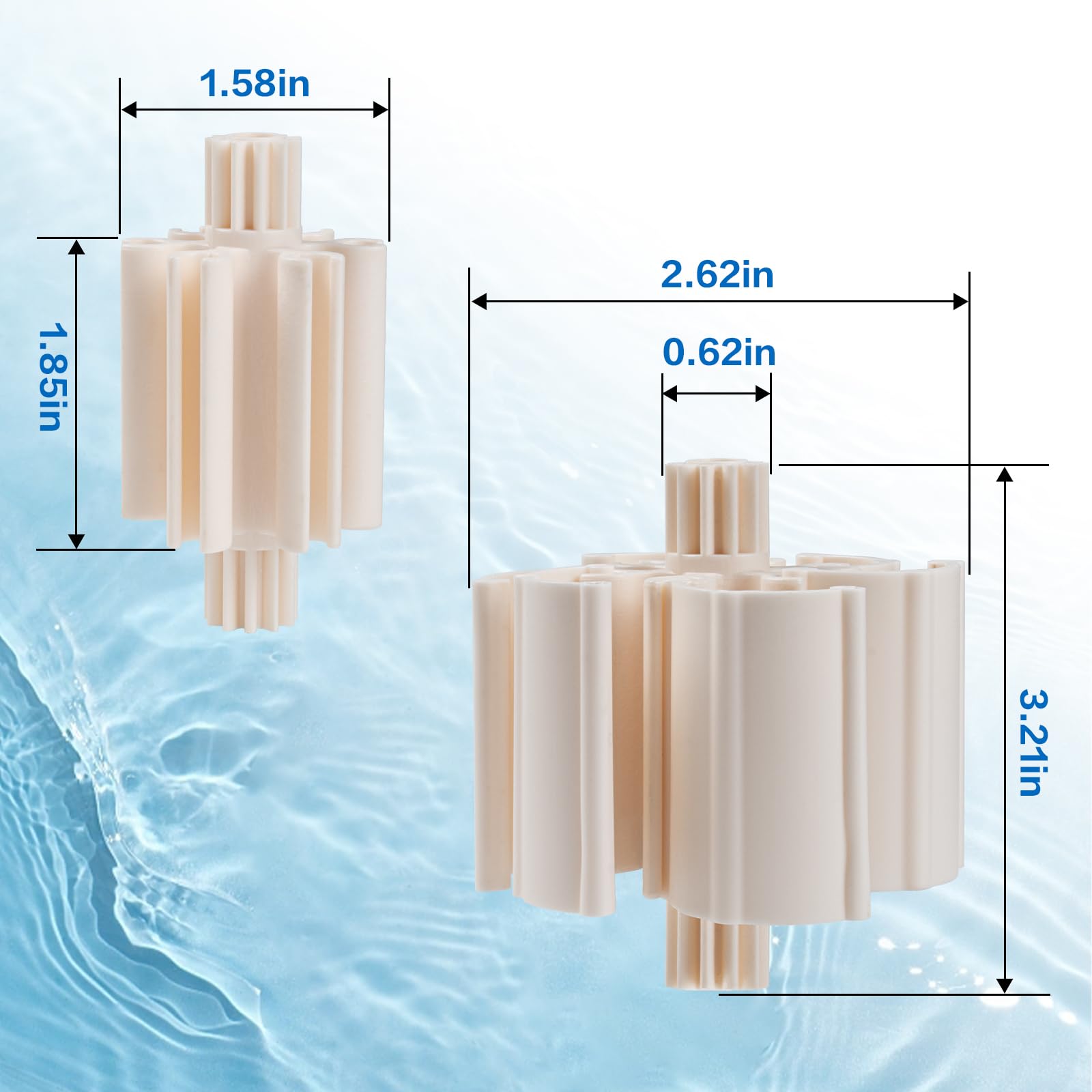 Close-up of the Sfneer PVXH038SA vane kit showing durable polymer construction.