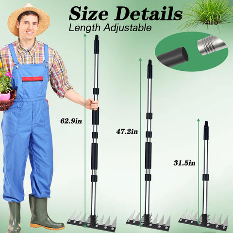SFPNSHHY adjustable-length handle extended reach for comfortable, prolonged weeding sessions.