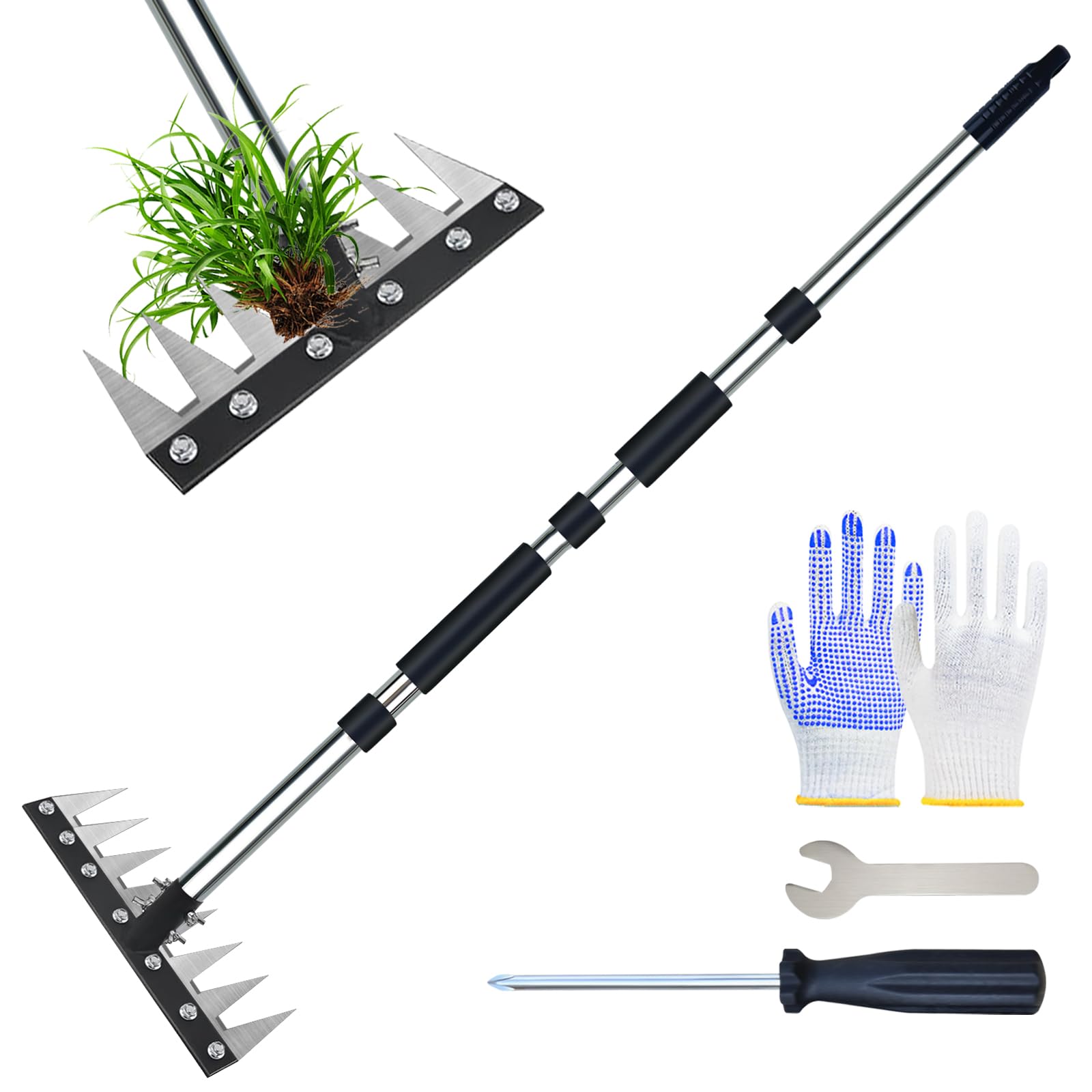 SFPNSHHY thickened stainless-steel weeding tool head for precise weed removal in tight spaces.