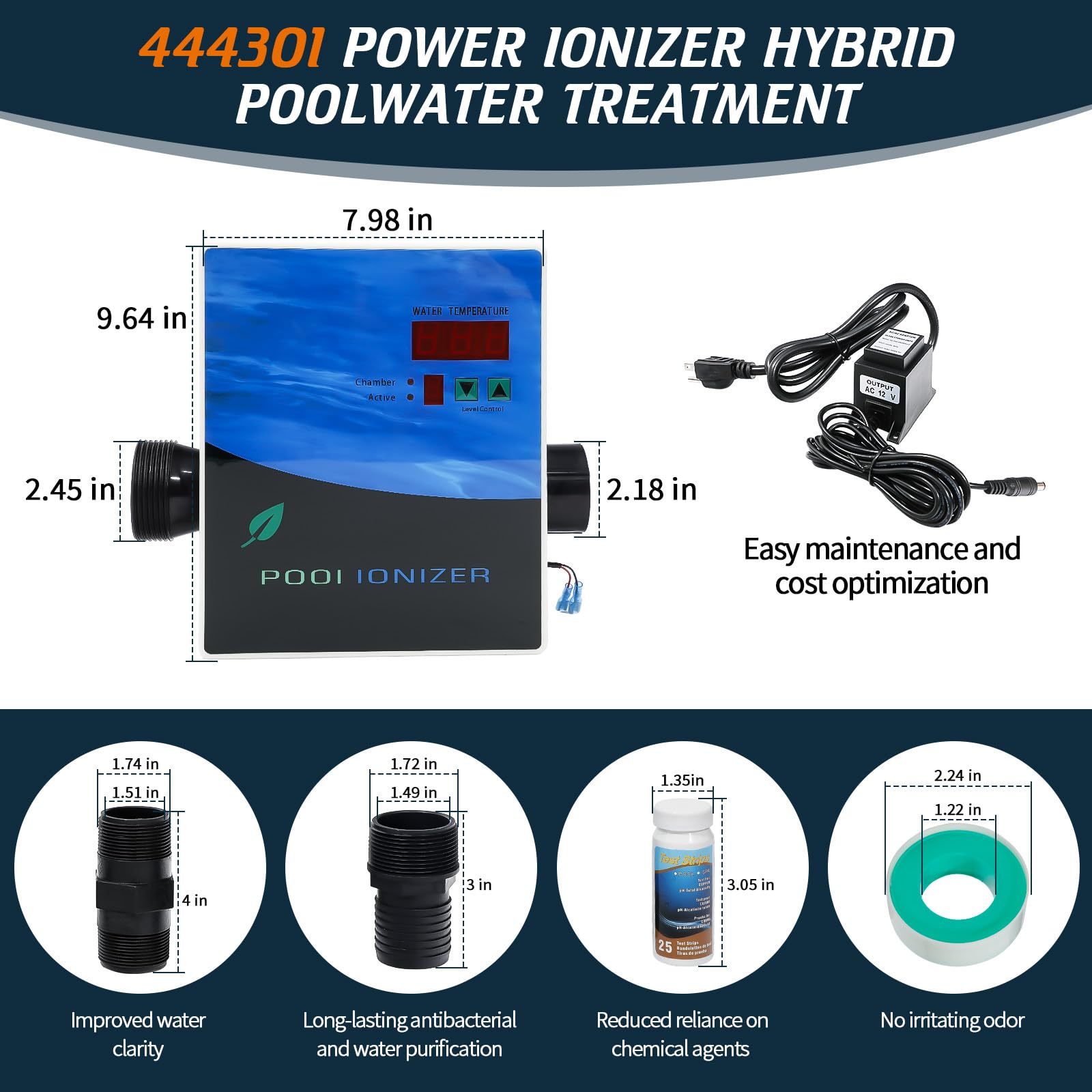 SFYJZJUUS 444301 included fittings and test strips support ready-to-use setup