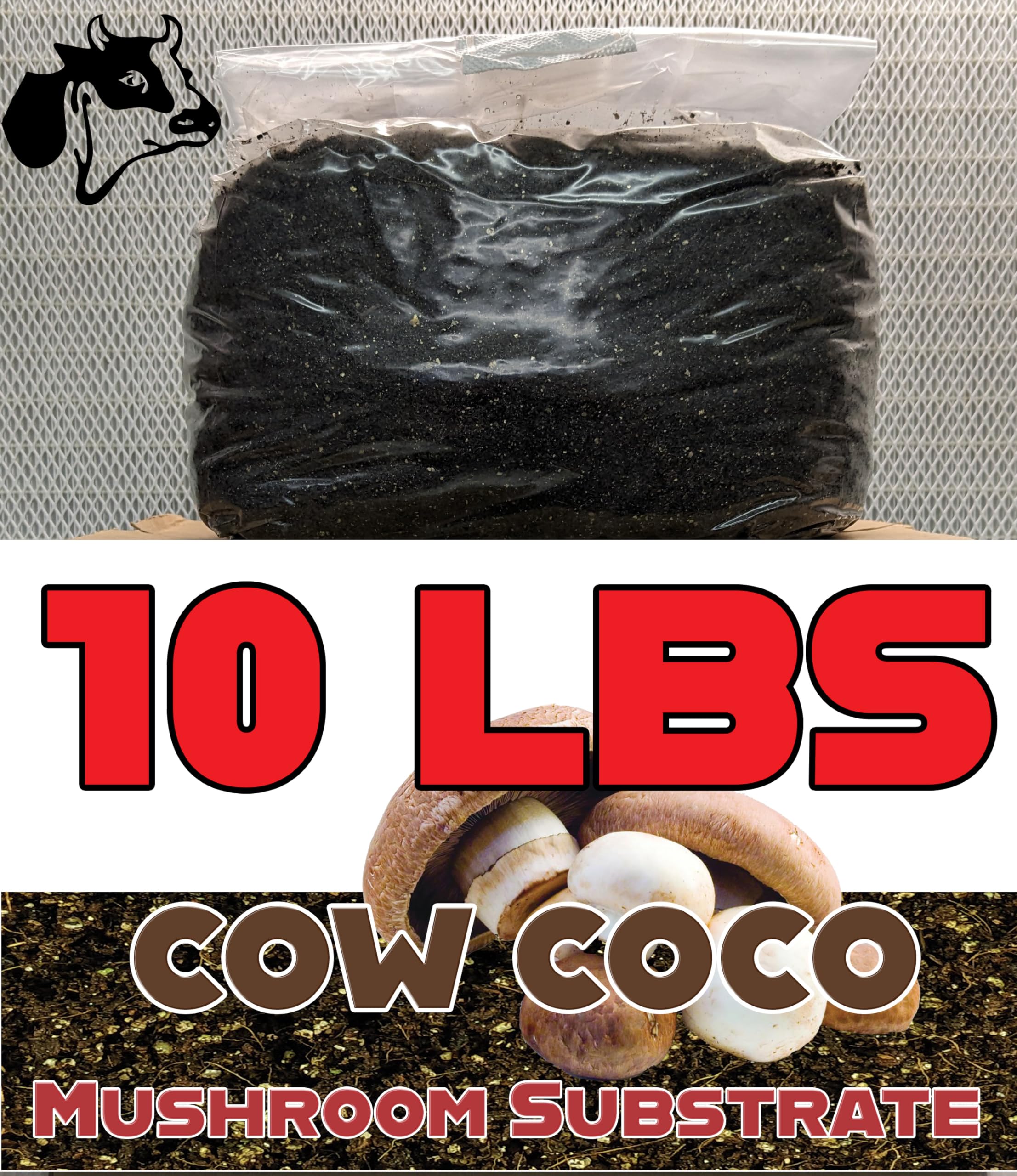 SGM LABS 10lb Coco Mushroom Substrate bag ready for monotub cultivation.