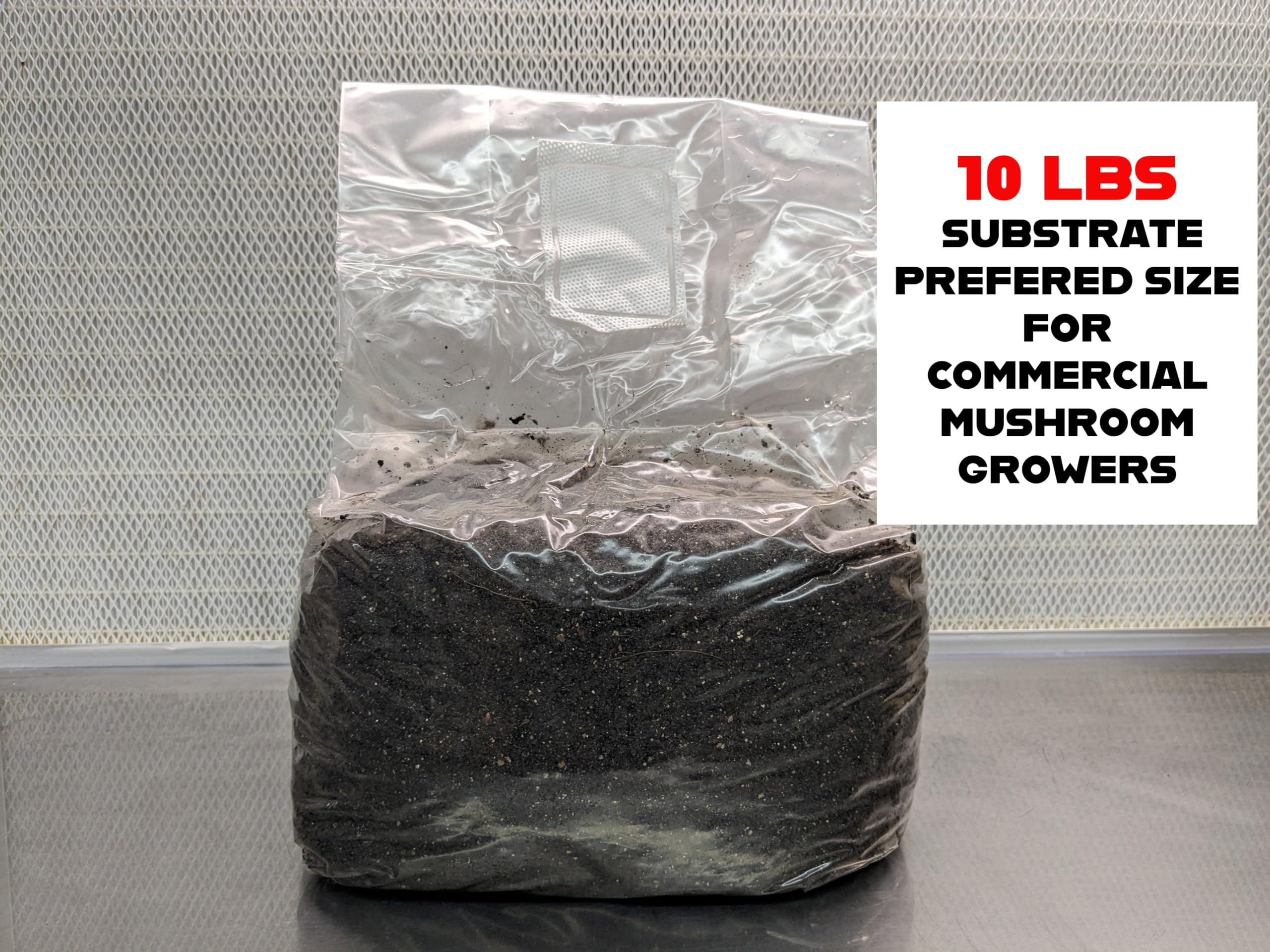 SGM LABS cow manure CVG substrate bag close-up showing rich nutrients.