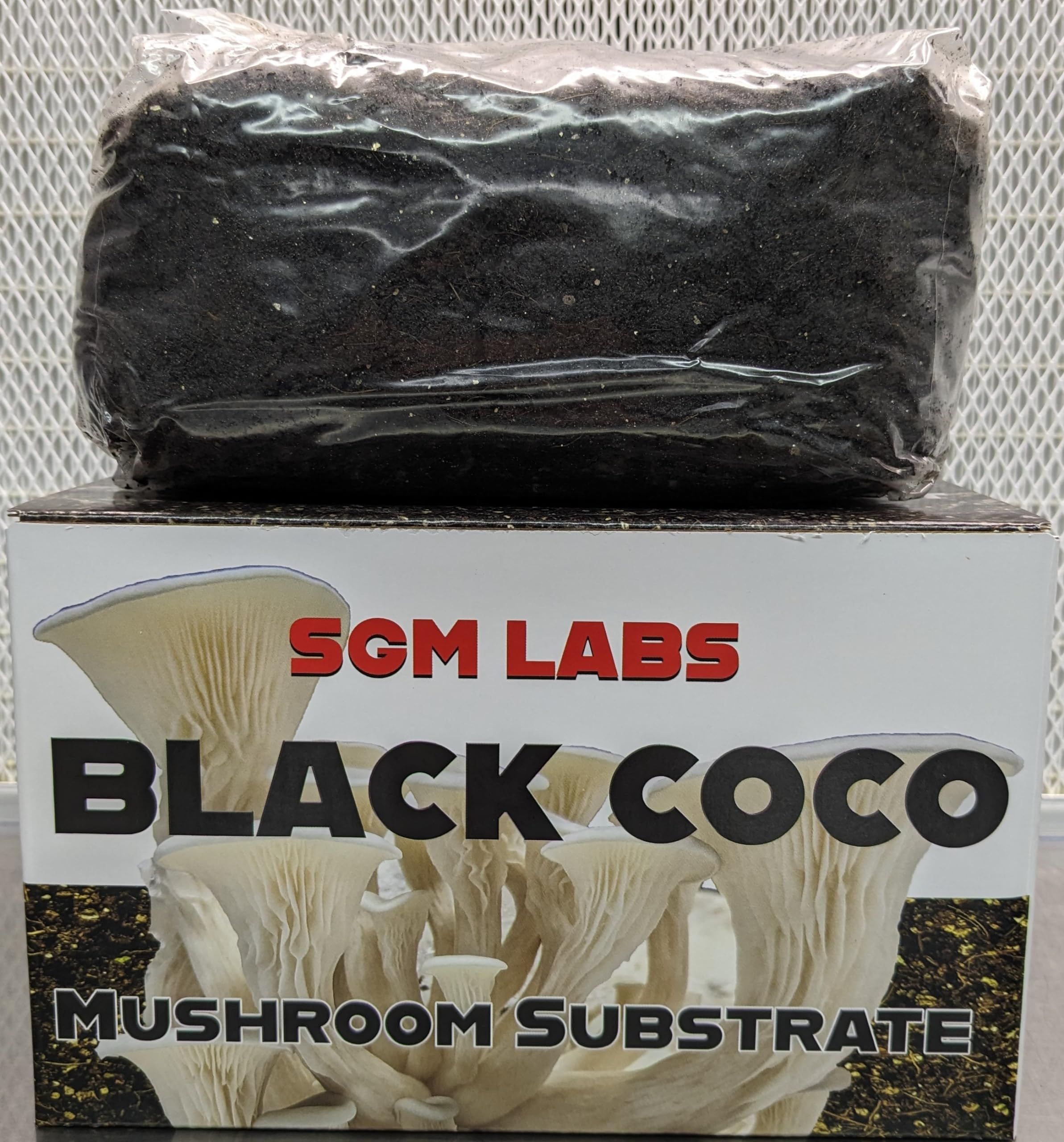 SGM LABS Black Coco Substrate bag ready for sterile mushroom cultivation and clean growth