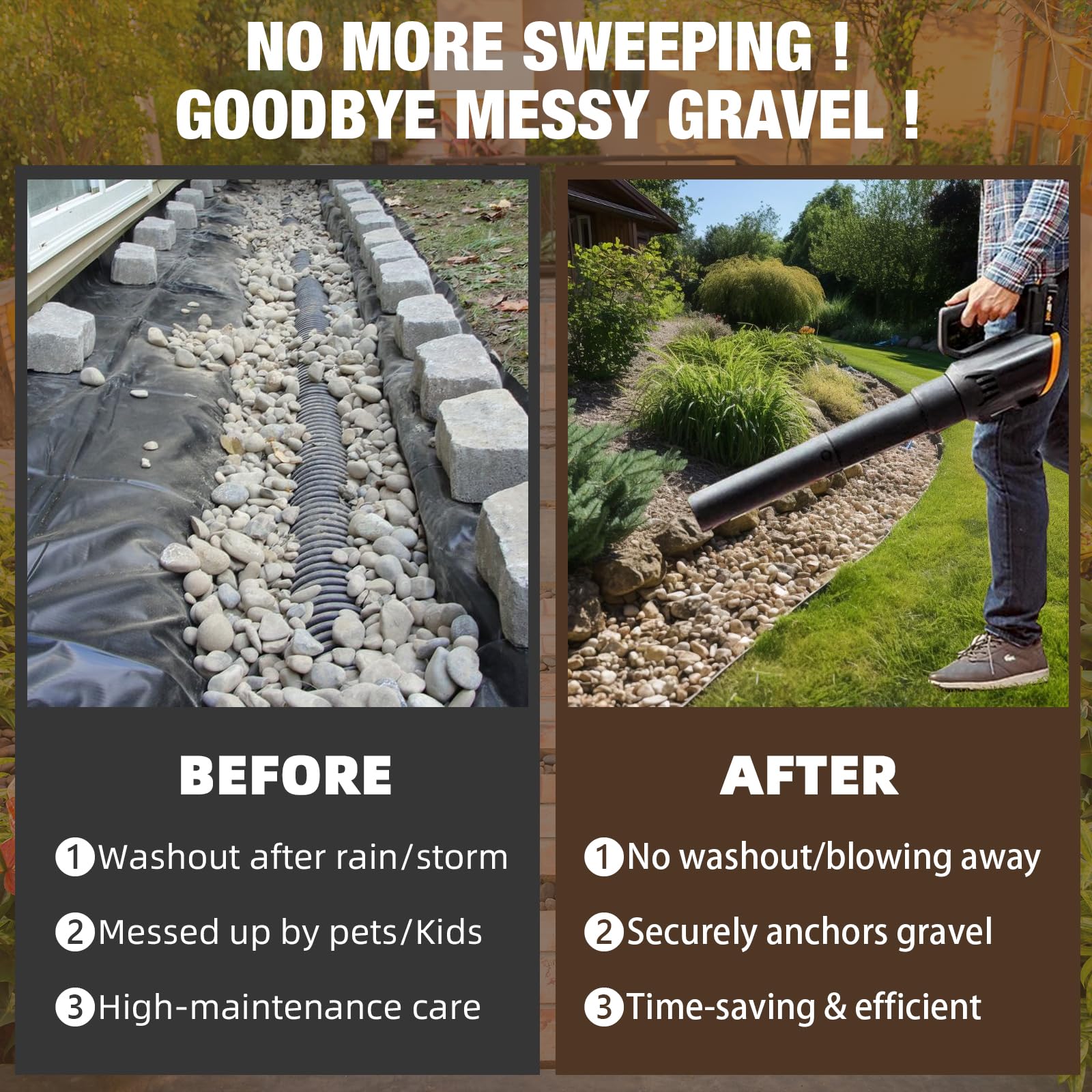 Shabebe Erosion Control Bond protects garden beds from erosion after heavy rain.